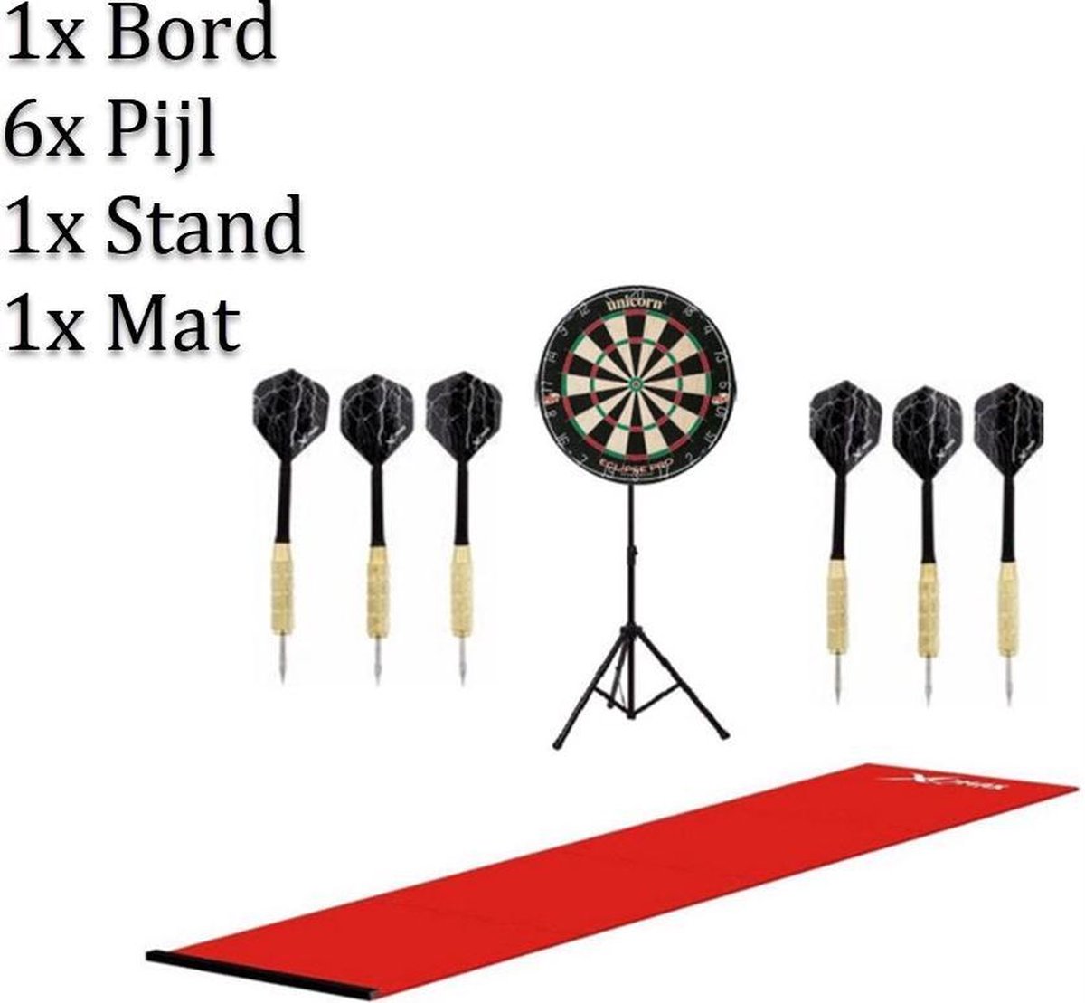 dartbord unicorn set met dartmat en dartstandaart en GRATIS dartpijlen | voor dartbord surround ring - winmau - professioneel voor volwassenen – darts- oche